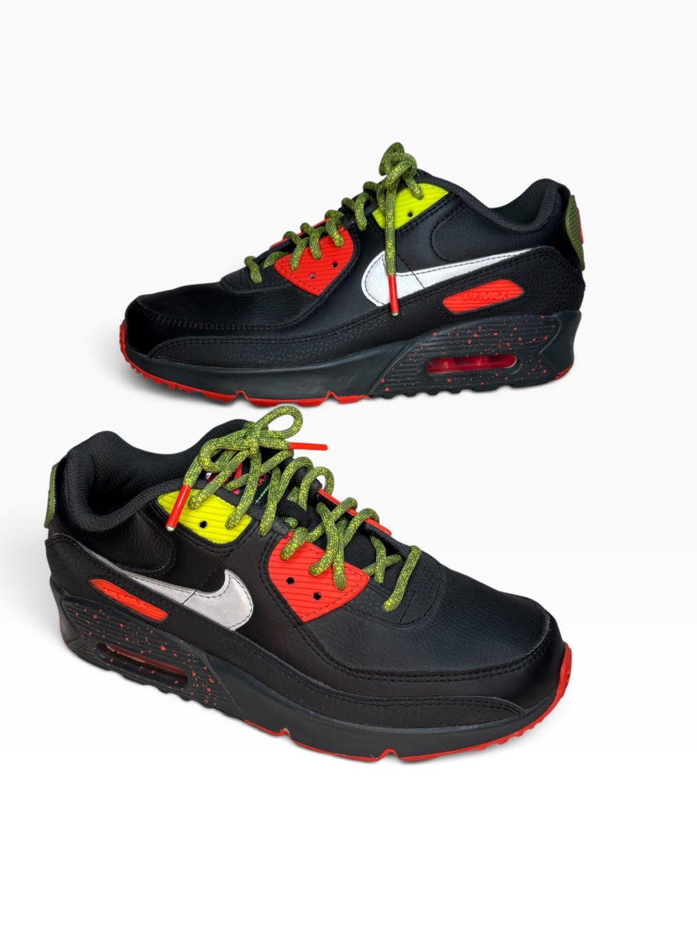 Nike Air Max 90 GS Black Asparagus Sneakers DC2100-001 size 6Y - Picture 3 of 14